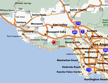 Map of Malibu Area in California.